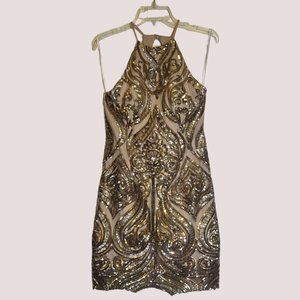 Gold Squence Elegant Dress